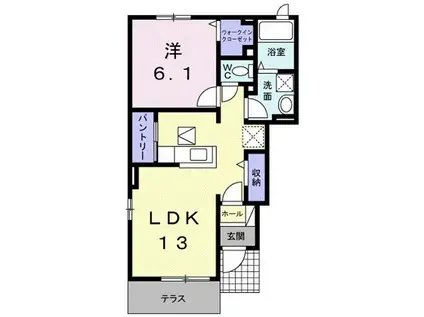 アルファ・ムスカェ(1LDK/1階)の間取り写真