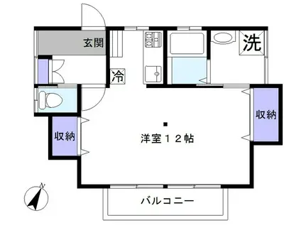 コーポ鈴木(ワンルーム/2階)の間取り写真