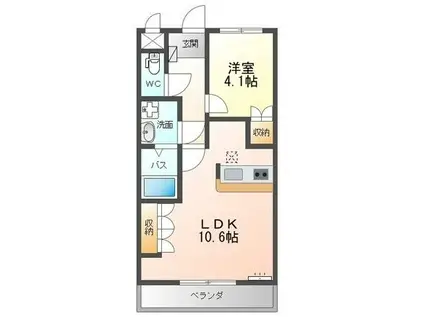 スターライズ(1LDK/1階)の間取り写真