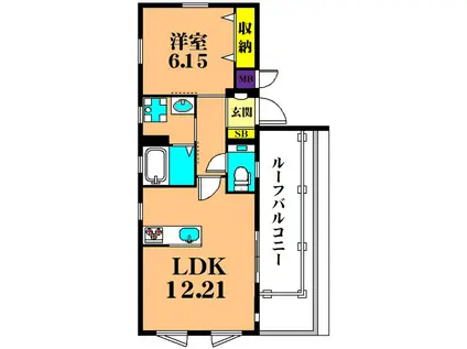 CREST COURT(1LDK/3階)の間取り写真