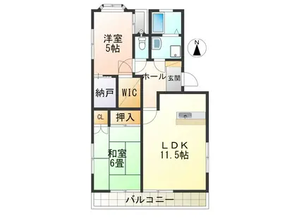 ハイツマロニエ壱番館(2SLDK/2階)の間取り写真