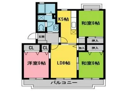 エントピアひばりが丘(3LDK/3階)の間取り写真