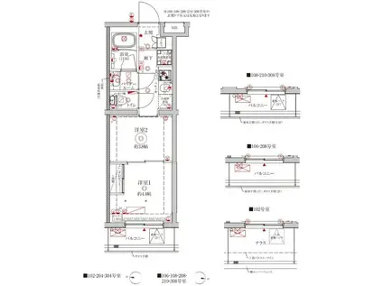 クレイシアアイディーゼット大泉学園(2K/2階)の間取り写真