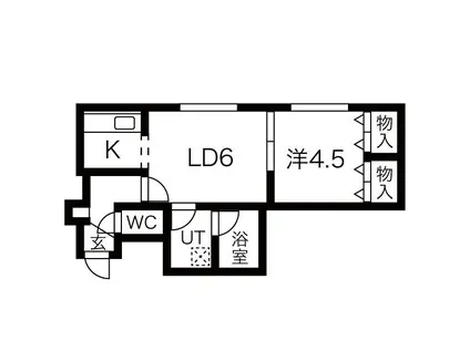  LEE SPACE 新道東III (1LDK/3階)の間取り写真