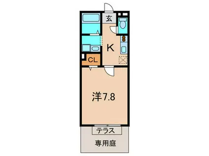 ディーフレア南本町(1K/1階)の間取り写真