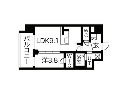 ファステート難波ラグジュ(1LDK/11階)の間取り写真