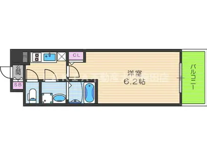 エスリード梅田グレイス(1K/6階)の間取り写真