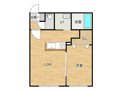 ティラミス(1LDK/2階)の間取り写真