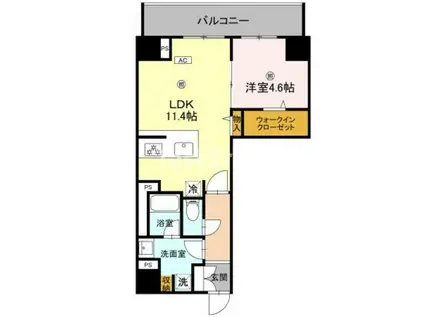 LAZO内久宝寺(1LDK/5階)の間取り写真