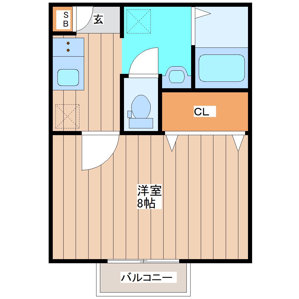メゾンS(1K/2階)の間取り写真