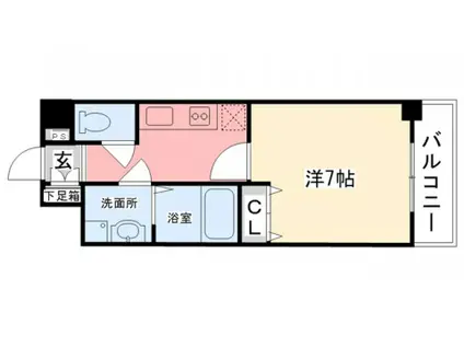 エスリード西宮北口II(1K/1階)の間取り写真