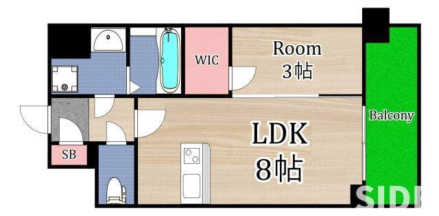 エスリード大阪城イースト(1LDK/5階)の間取り写真