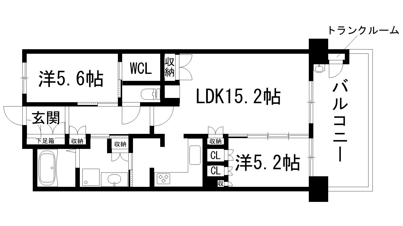 ジオ桃山台レジデンス(2LDK/1階)の間取り写真