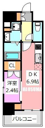 リアンシエルブルー田端(1DK/11階)の間取り写真