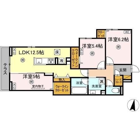 ベルニー太田(3LDK/2階)の間取り写真