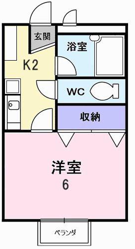 VENT VERT(1K/1階)の間取り写真