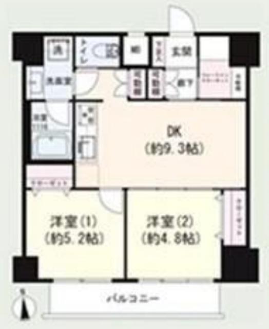 コスモ東池袋(2LDK/8階)の間取り写真