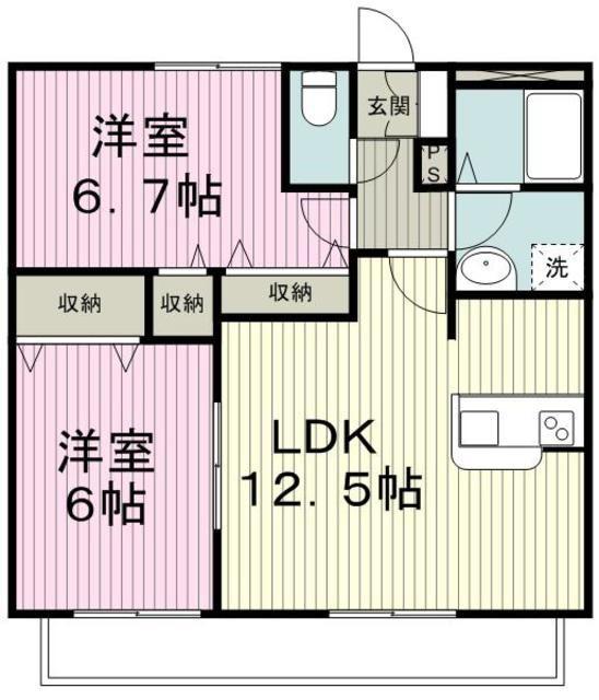 ラフィネ青葉台II(1SLDK/1階)の間取り写真