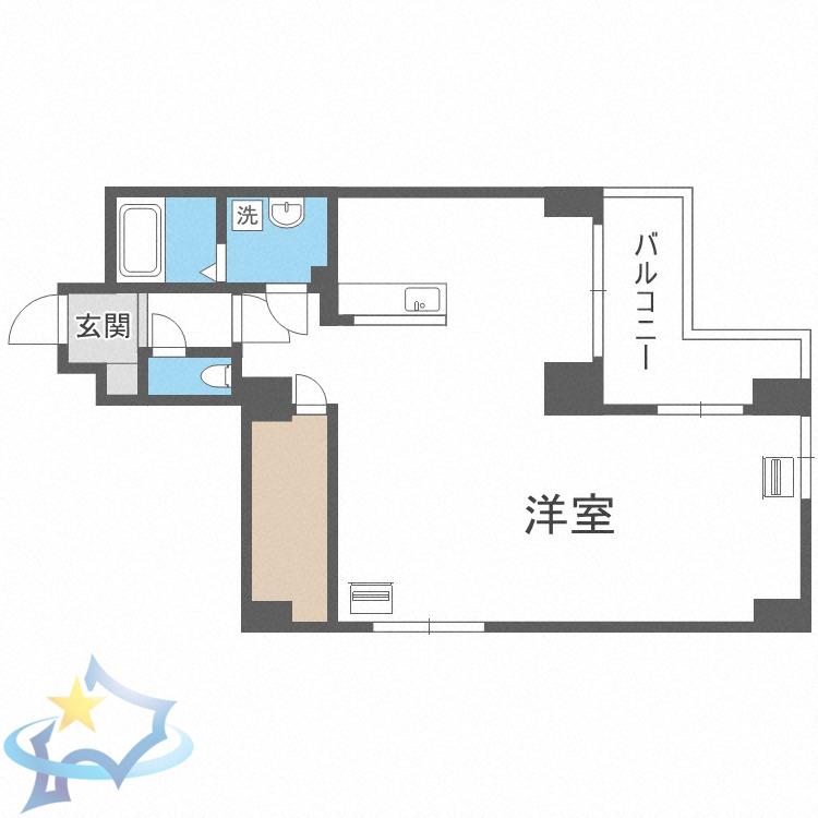 ワールドヒルズ札幌(ワンルーム/2階)の間取り写真