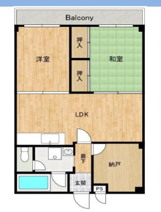 サムティ南多聞台(2SLDK/1階)の間取り写真