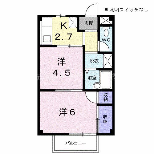 ニューエントピア(2K/2階)の間取り写真