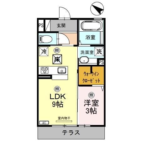 ディアレクス(1LDK/1階)の間取り写真