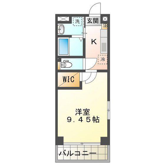S-FORT四日市元町(1K/2階)の間取り写真