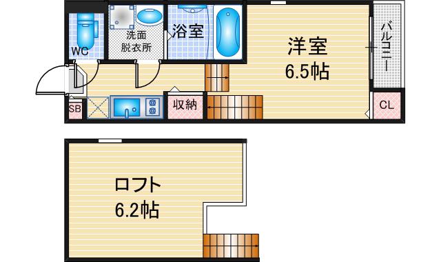 サンエー烏森(1SK/1階)の間取り写真