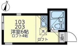 ユナイト市場ライゲート(ワンルーム/2階)の間取り写真