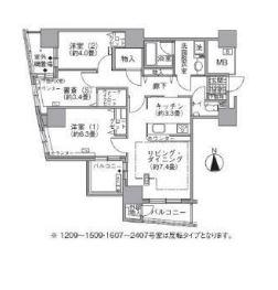 アクティ汐留(3LDK/12階)の間取り写真