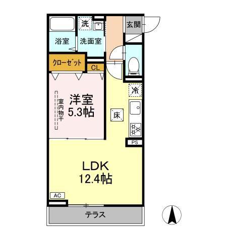 D PAINA 矢向(1LDK/1階)の間取り写真