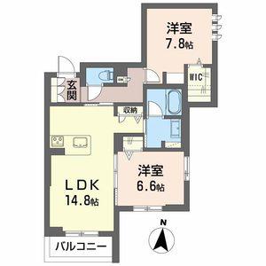 フジスター浜松(2LDK/2階)の間取り写真