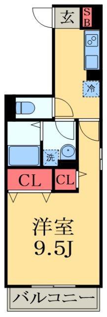 アンシエルI(1K/3階)の間取り写真