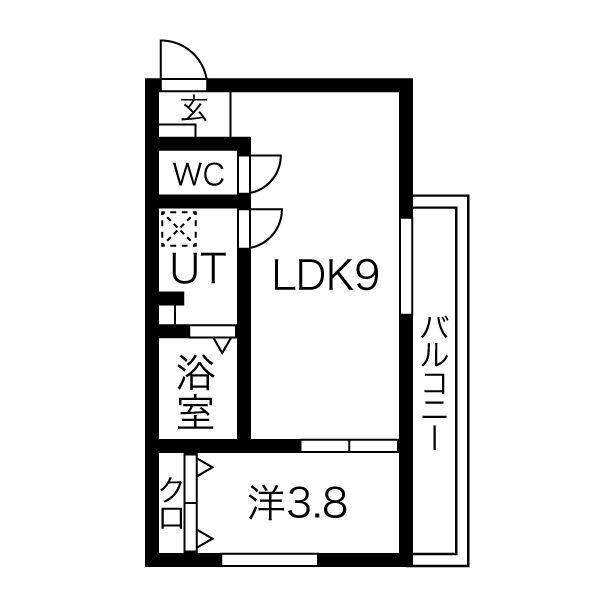 BELLE ROSE港北(1LDK/2階)の間取り写真