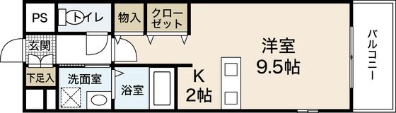 リーベングランツ平和大通(ワンルーム/7階)の間取り写真