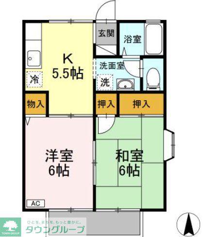エントピア新秋津B棟(2K/1階)の間取り写真