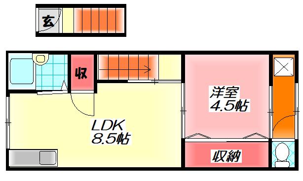 サンライズ栄(1LDK/2階)の間取り写真