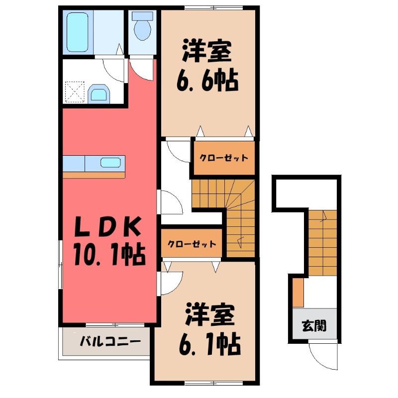 アラモードガーデン(1LDK/2階)の間取り写真