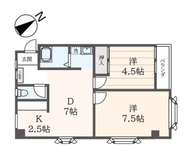 メゾン寺尾台(2DK/1階)の間取り写真