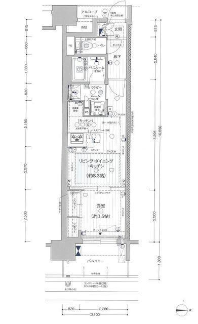 プレサンス ロジェ 名古屋駅ノース FRONT(1LDK/5階)の間取り写真