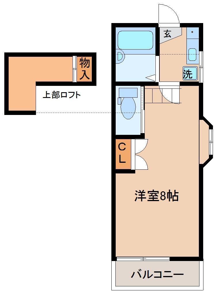 ギャレット21(1K/1階)の間取り写真