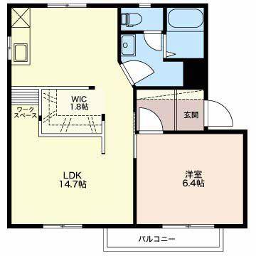 トゥモロー(1LDK/2階)の間取り写真