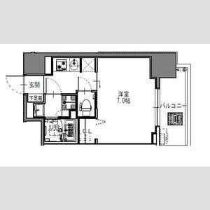 S-RESIDENCE難波大国町DEUX(1K/12階)の間取り写真