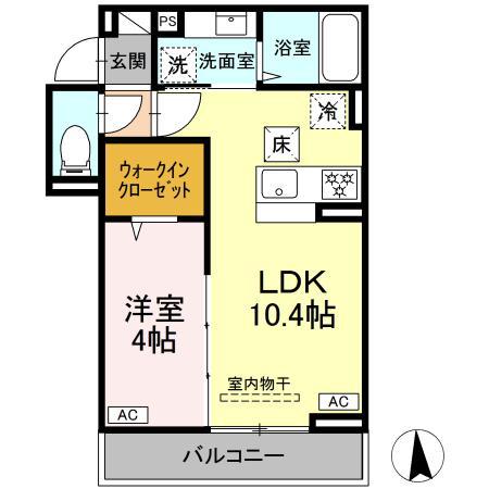 DBLESS横濱岸根公園I(1LDK/1階)の間取り写真