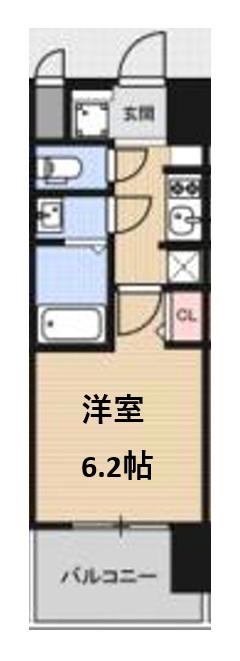 スプランディッド難波II(1K/8階)の間取り写真