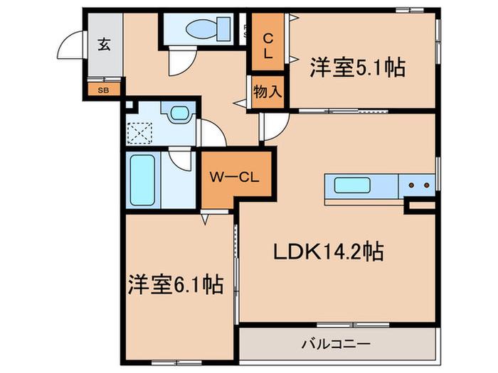 D-RESIDENCE南塚口(2LDK/2階)の間取り写真