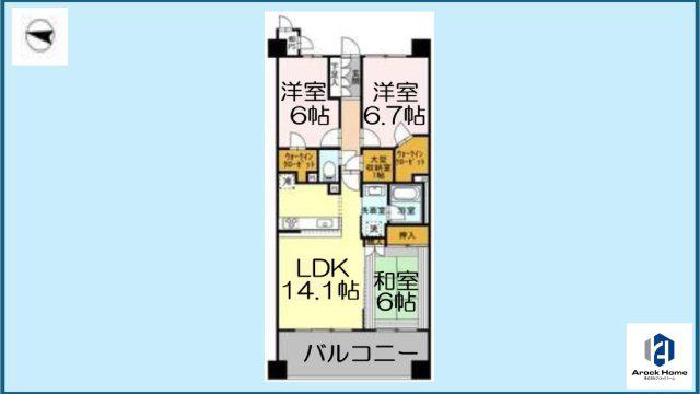 ライオンズガーデン千種アーススクエア(3LDK/2階)の間取り写真