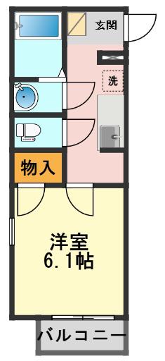 レオネクストリバーパーク(1K/3階)の間取り写真