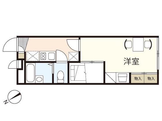 レオパレスもみじII(1K/1階)の間取り写真