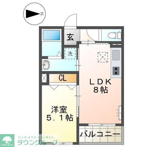 アウローラ本郷町(1LDK/3階)の間取り写真